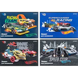 Набір зошитів для малювання Kite Hot Wheels 12 аркушів скоба гібр. лак + УФ лак 20 шт. (HW24-241)