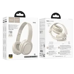 Накладні бездротові навушники Hoco W46 Charm Milky White - мініатюра 4