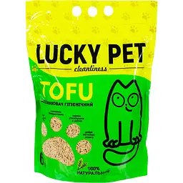 Уцінка. Наповнювач для котячого туалету Lucky Pet тофу з ароматом персика 6 л 