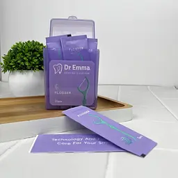 Флосери Dr. Emma Classic в індивідуальній упаковці 50 шт - зубна нитка з тримачем та зубочисткою