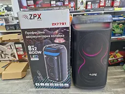 Музична портативна Вluetooth колонка ZPX Audio ZX7792 RGB підсвічування 2х10" Мікрофон Пульт 1000Вт Чорний - мініатюра 3