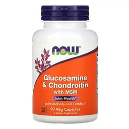 Глюкозамін і хондроїтін Glucosamine & Chondroitin with MSM 90 капсул NOW vit0006126