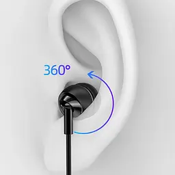 Провідні навушники Usams In-ear Plastic EP-39, 3.5mm, 1.2m, black - мініатюра 4