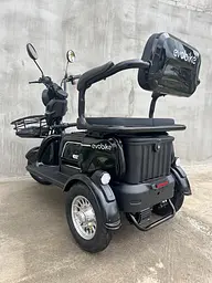 Електроскутер триколісний EVOBIKE Luna TRIO PRO 1200W 60V 20Ah (2026) зі знімним графеновим акумулятором та пасажирським сидінням | Чорний - мініатюра 6