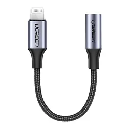 Перехідник Ugreen Lightning 3.5 mm 10 cm Headphone Jack Adapter Model US211 Сірий