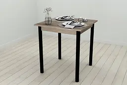 Стіл кухонний Ferrum-decor Агата 75x70x70 Чорний ДСП Сонома Трюфель 16мм (FRD-106247) - мініатюра 2