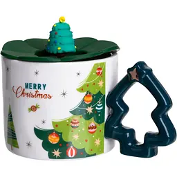 Чашка порцелянова Christmas Tree 400 мл синій  FM-CS-18B