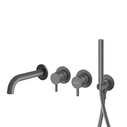 Змішувач для ванни Kohlman Axel graphite + BOX прихованого монтажу QW260AG+QW230AG, Графит