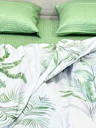 Комплект постільної білизни Ecotton полуторний 150х215 см Папороть зелена 21006 (23348) - мініатюра 2
