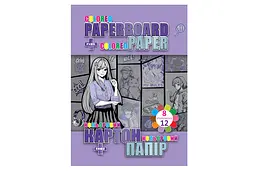 Набір паперу та картону "Kidis" /13290/ картон 8 арк (у т.ч. 2 арк металік), папір двостор. 70гр. 12 арк. "Anime" (8)