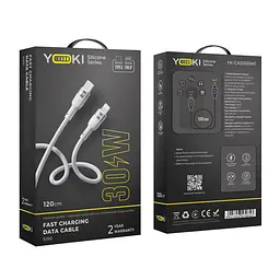 Кабель для заряджання та обміну даними USB Yoki YK-SI50 SILICONE Series Type-C to Lightning 30W 3A/10V 1.2 м Білий - мініатюра 2