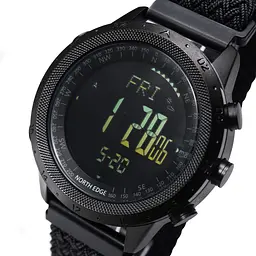 Наручний годинник чоловічий North Edge Desert Nylon Power 5BAR 2 ремінці Чорний (3590) - мініатюра 2