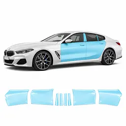 Антигравійна захисна бронеплівка за лекалами для BMW 8 Series G15/G14/G16 facelift 2022- зони дверей і стійки вікон