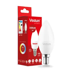 Світлодіодна лампа Vestum C37 4W 4100 K 220V E14 1-VS-1307 - мініатюра 3