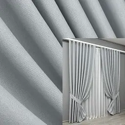 Комплект штор VR-Textil Scandi блекаут 2 шт 150x270 см сіро-блакитний (1899ш)