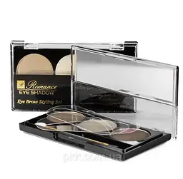 Набір для корекції брів Romance Eye Brow Styling Set YEB-83 , 01 Світло-коричневий Коричневий віск білий