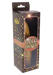 Вібратор ToyJoy Gold Dicker, 20 см (золотий) - мініатюра 10
