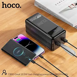 Універсальна мобільна батарея HOCO DB50 Great fast charging power bank 80000mAh 2Type-C + 4USB 22.5W - мініатюра 5