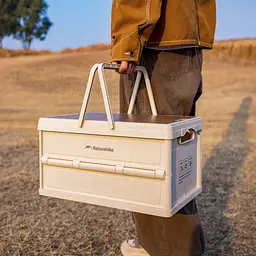Складаний контейнер для зберігання з ручками Naturehike Lingyue R CNK2550XB017, 25 л, світло-бежево-сірий - миниатюра 2