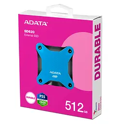Портативний SSD ADATA SD620 512GB USB 3.2 520/460Mb/s Blue (SD620-512GCBL) - мініатюра 2