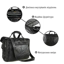 Сумка чоловіча Vintage 39х36х12,5 см sum0028971 - мініатюра 4