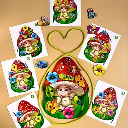 Дерев'яна шнурівка "Мухоморчик" Ubumblebees (ПСД132) PSD132 - мініатюра 5