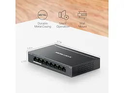 Комутатор Mercusys MS108GP некерований - мініатюра 4