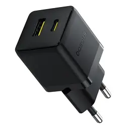 МЗП Baseus Palm Fast Charger Type-C+USB 30W с Cable Type-C to Type-C 60W 20V/3A 1m P1011160A113-01 Black - мініатюра 3