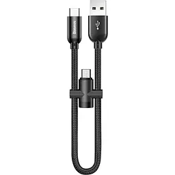 Кабель Baseus U-shaped portable data cable Type-C+MicroUSB 2.4A 0.23m black (CAMUTC-01)