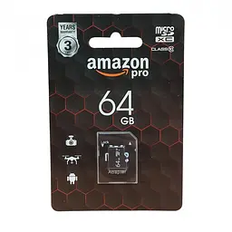 Картка пам'яті microSD AMAZON Pro 64 GB class 10 з кишенею