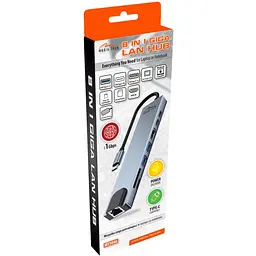 Док-станція USB3.1 Type-C -->HDMI/2xUSB-A/2xUSB-C/RJ45/SD/TF/PD 100W 8 in 1 Media-Tech - мініатюра 3