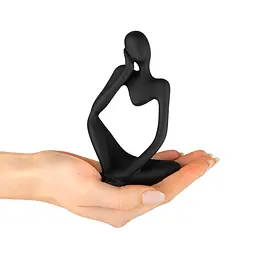 Статуетка декоративна МВМ My Home Мислитель чорна (DH-ST-16-1 BLACK) - мініатюра 3