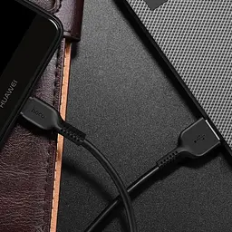 Кабель HOCO X13 USB to Type-C 3A, 1m, PVC, PVC connectors, чорний - мініатюра 2