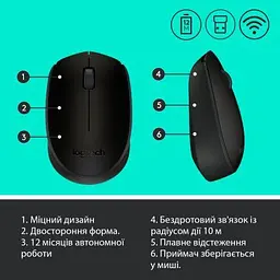 Комп'ютерна мишка Logitech M170 Grey (910-004642) - мініатюра 7