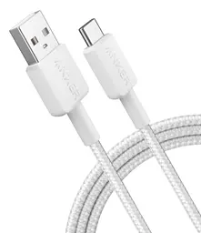 Кабель Anker 322 USB-A to USB-C - 0.9m Nylon White (6908155) - мініатюра 3