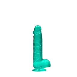 Фалоімітатор Realrock Dildo бірюзовий з мошонкою - мініатюра 2