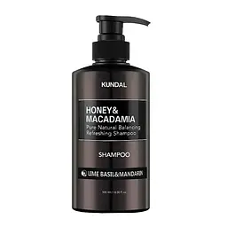 Шампунь відновлюючий "Лайм, базилик и мандарин" 500 мл Kundal Honey & Macadamia Nature Shampoo Lime Basil & Mandarin