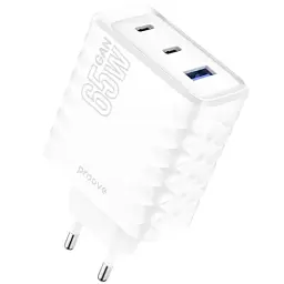 Мережевий зарядний пристрій Proove Speed Surge GaN, White, 65 Вт, 2xType-C (45 Вт + 20 Вт, PD3.0) / 1xUSB (18 Вт, QC3.0) (WCSS60120002) - мініатюра 1
