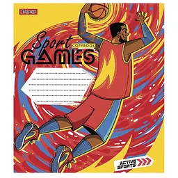 Зошит 1 вересня Sport games 18 аркушів клітинка (766571), в асортименті