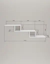 Полиця-конструктор MebelStar 153,2x20x44,8 см Аляска білий (MBS-1797) - мініатюра 5