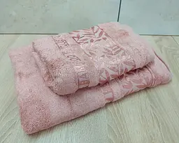Набір турецьких бамбукових махрових рушників Cestepe 50х90+70х140 Bamboo Chery Terracotta - мініатюра 2