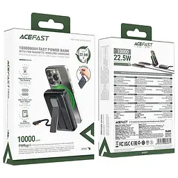 Портативний ЗП Power Bank Acefast M24 22.5W з Бездротовий зарядний пристрій 10000 mAh Metal gray - мініатюра 4