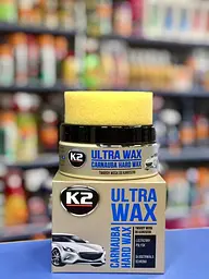 Поліроль кузова автовоск K2 Ultra Wax 250 г з губкою