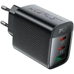 Мережевий зарядний пристрій ACEFAST A108 PD67W GaN (2*USB-C+USB-A) charger Black (6974316284048)
