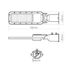 LED ліхтар вуличний VIDEX IP65 SLE17 50W 5500Lm 5000K 220V VIDEX (27956-000) - мініатюра 8