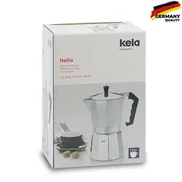 Кавоварка гейзерна Kela Italia 300 мл 6 чашок срібляста (10591) - мініатюра 2