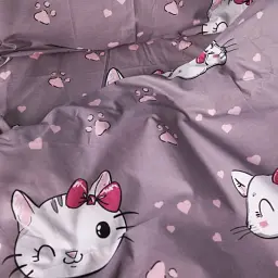 Простирадло MirSon Бязь 17-0691 Cat with a paw 110х160 см темно-сіре (2200010455472) - мініатюра 4