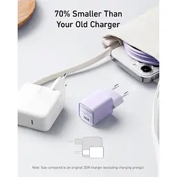 Мережевий зарядний пристрій Anker PowerPort 511 Nano III White, 30 W USB Type-C (A2147G21) - мініатюра 3