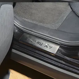 Накладки на пороги для Subaru XV 2011-2017 Нержавіюча сталь із загином та Логотипом 4 шт (Premium P-SB09) - мініатюра 2