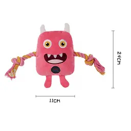 Іграшка для собак Monster Series Монстр з канатами та пискавкою, рожевий 24 см Charming Toy zoo0006166